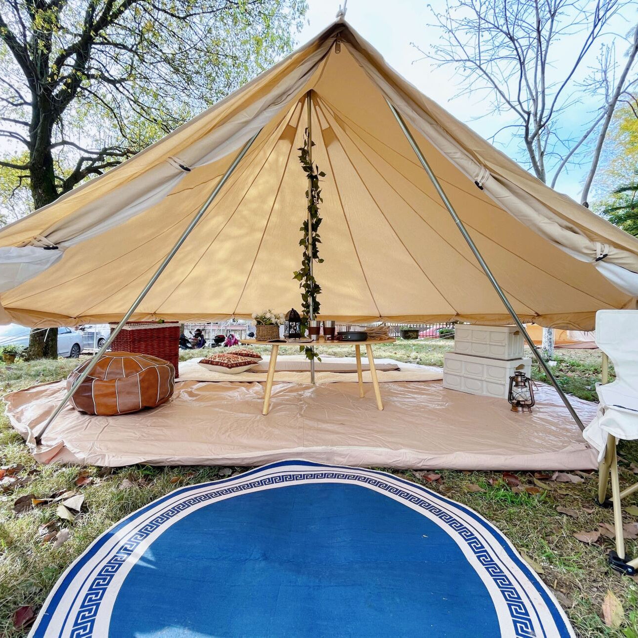 Ultimate 4 Metre Interior Bell Tent With Beige Canvas From The Bell Tent Shop