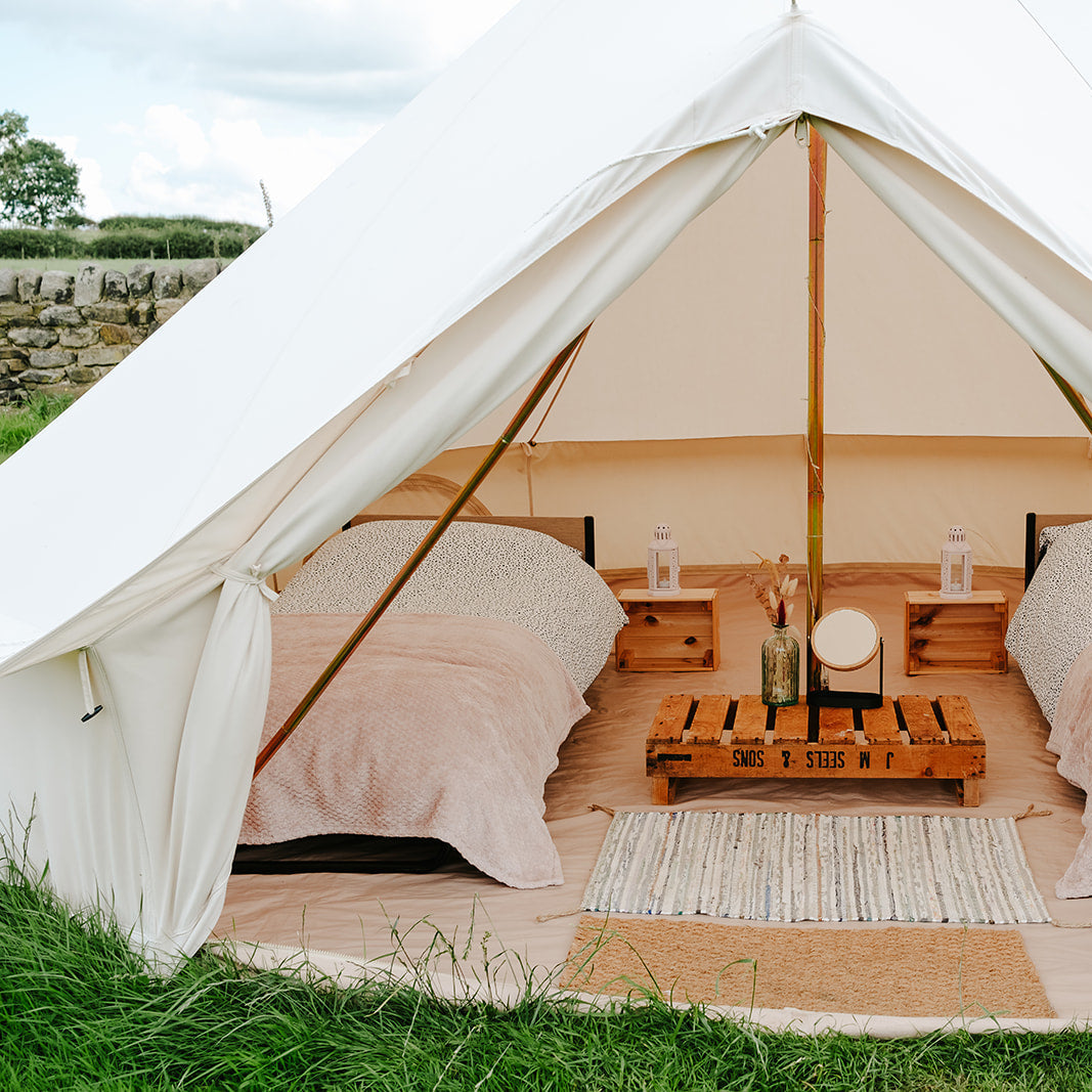 4 Metre Ultimate Bell Tent With Twin Bed Set-Up From The Bell Tent Shop