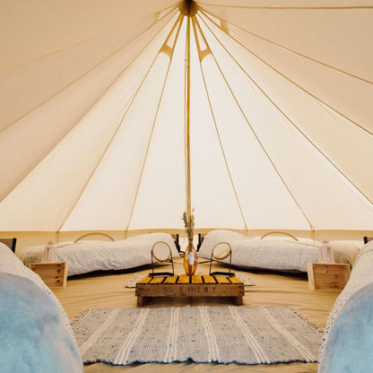 Ultimate 5 Metre Bell Tent Interior With Beige Canvas From The Bell Tent Shop