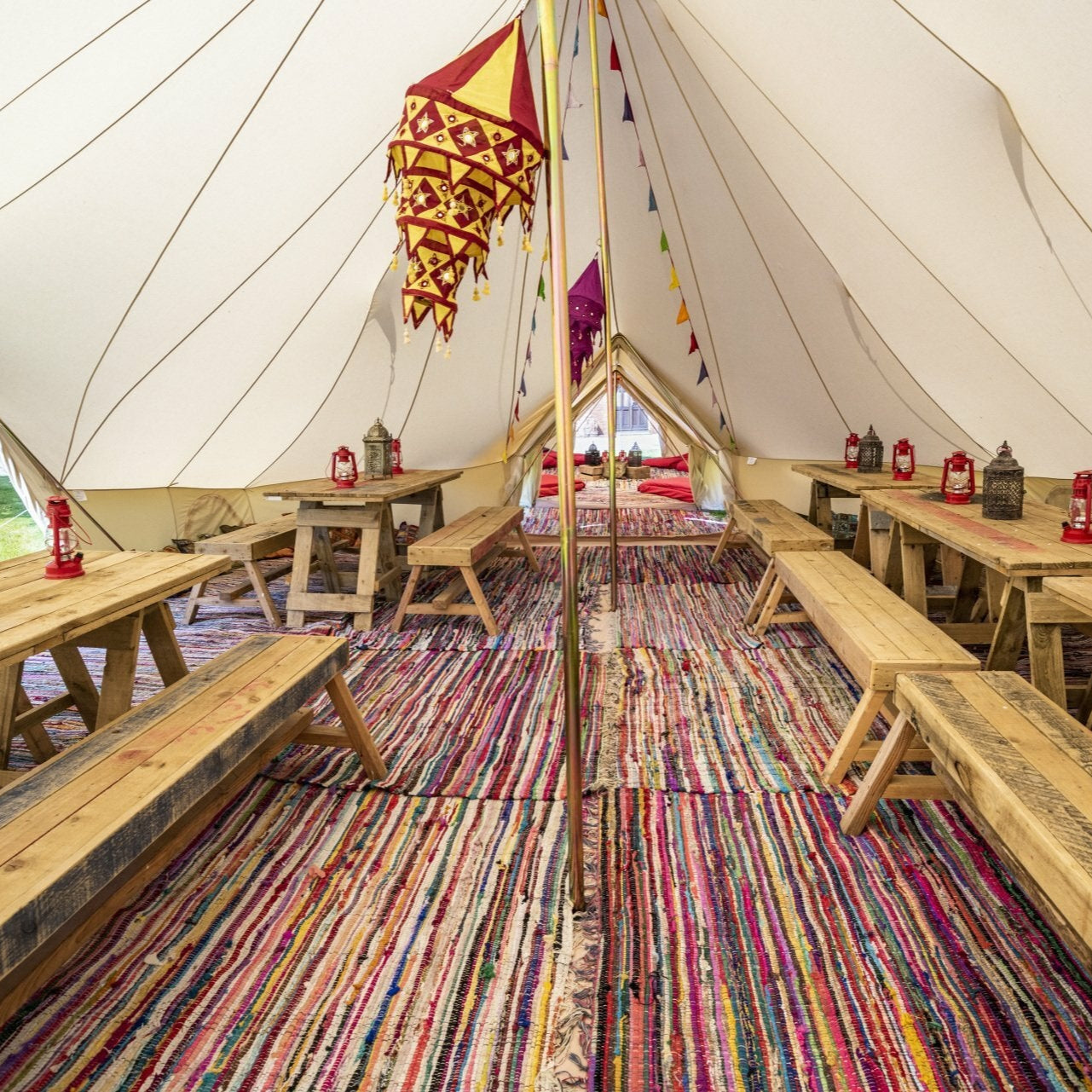 Ultimate Emperor Bell Tent in Beige Canvas Interior from The Bell Tent Shop for Garden Party