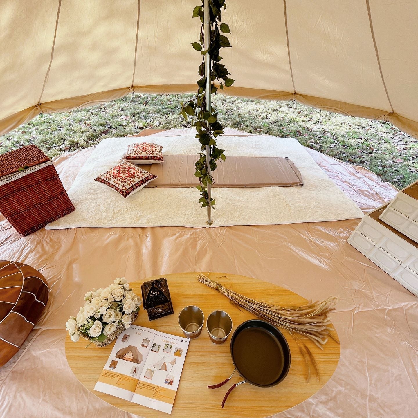 Ultimate 4m Bell Tent Zipped in Ground Sheet